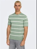 ONSWYLER LIFE REG 14 SS STRIPED KNIT Erkek Yeşil Kazak - OS22032764 thumbnail 4