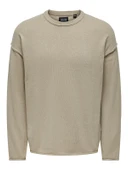 ONSKASEY LIFE DS 5 CREW KNIT Erkek Gri Kazak - 22026495 thumbnail 1