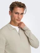 ONSWYLER LIFE REG 14 HALF ZIP POLO KNIT Erkek Gray Kazak - 22034225 thumbnail 5