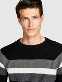 Çizgili Koton Karışımlı Kazak Erkek Renkli Kazak - 323A1198T102D thumbnail 5