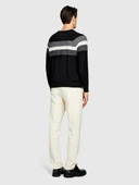 Çizgili Koton Karışımlı Kazak Erkek Renkli Kazak - 323A1198T102D thumbnail 3