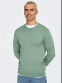 ONSWYLER LIFE REG 14 LS CREW KNIT NOOS Erkek Yeşil Kazak - 22020088 thumbnail 5