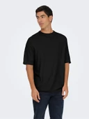 Only & Sons   ONSKALMAR RLX 12 SS CREW KNIT  Siyah Kazak - 22033561 thumbnail 3