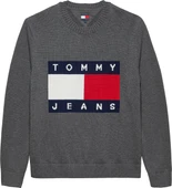 TJM REG MELANGE FLAG SWEATER Erkek Gri Kazak - DM0DM22105 thumbnail 7