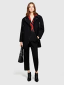 %100 Viskoz Desenli Gömlek V Yaka Saten Gömlek Kadın Siyah Gömlek - 323A53CRLQ05U thumbnail 1