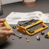 Oyuncak Lego Daktilo Yapı Seti JK8216 Nostaljik Tasarım, Eğitici Yap-Boz Oyuncağı thumbnail 3