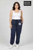 Kadın Büyük Beden N Logolu Paça Lastikli Rahat Kesim Jogger İnce Eşofman Altı SPR26BEAK951-4 thumbnail 10