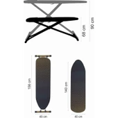 Devecioğlu Harbinger MM155 Ütü Masası – Kaymaz Silikon Tabanlı, %100 Pamuk Kılıflı, 40x140 cm Yeni Nesil Tasarım thumbnail 4