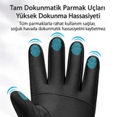 Su Geçirmez Kış Eldiveni 10 Parmak Dokunmatik, Kaymaz Avuç İçi, Soğuk Rüzgar Geçirmez Kayak Motosiklet Eldiveni Erkek Kadın thumbnail 6