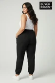 Kadın Büyük Beden N Logolu Paça Lastikli Rahat Kesim Jogger İnce Eşofman Altı SPR26BEAK951-4 thumbnail 11