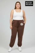 Kadın Büyük Beden N Logolu Paça Lastikli Rahat Kesim Jogger İnce Eşofman Altı SPR26BEAK951-4 thumbnail 2