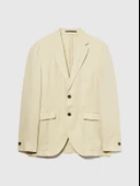 Sisley   %100 Keten Astarsız Rahat Kalıp Ceket Erkek Bej Ceket - 325P2AGHSW01Q thumbnail 6