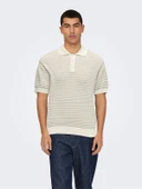 ONSGUSTAV VIN 12 BUTTON POLO KNIT Erkek Gri Polo - 22031848 thumbnail 1