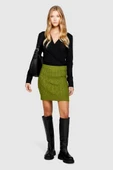 Yün Karışımlı Yüksek Bel Aran Motif Örgü Triko Mini Etek Kadın Yeşil Etek - 323A17L3M0008 thumbnail 11