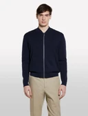 Sisley   Pamuk Karışımlı Fermuarlı Bomber Hırka Erkek Lacivert Hırka - 325P10F2S500H thumbnail 1