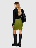 Yün Karışımlı Yüksek Bel Aran Motif Örgü Triko Mini Etek Kadın Yeşil Etek - 323A17L3M0008 thumbnail 6