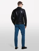 Sisley   Yanları Cepli Fermuarlı Dar Kesim Suni Deri Ceket Erkek Siyah Ceket - 324A2KLSSN036 thumbnail 2