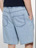 Sisley   %100 Pamuk Büzgü İpli Normal Bel Denim Şort Erkek Mavi Denim Şort - 325P44C1S901A thumbnail 2