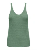 Only   ONLSUNNY SL RIB V-NECK KNT Kadın Hedge Green WHITE Kazak - 15321455 thumbnail 3