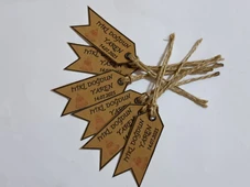 Pratikbox Kraft 250gr Kağıt etiket/Yenidoğan/Doğum günü/Hediyelik 2,5x7cm/Kuş gözü delikli/ Jüt ipli/60 Adet thumbnail 6
