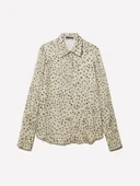 %100 Viskoz Desenli Regular Fit Gömlek Kadın Beyaz Mix Gömlek - 325P5PHVLQFF7 thumbnail 6