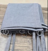 CEYLAN Home Balkon Perdesi Bağcıklı Halkalı Ölçü Seçenekli Düz Gri thumbnail 1