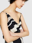 %100 Viskoz Tamamı Baskılı Asimetrik Yakalı Palazzo Tulum Kadın Turuncu Tulum - 324P4WAXLT00I thumbnail 2