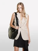 Pamuk ve Liyosel Karışımlı Tek Düğmeli Kapaklı Cepli Yelek Kadın Pudra Yelek - 324A2TKDLJ00M thumbnail 3