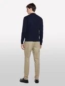 Sisley   Pamuk Karışımlı Fermuarlı Bomber Hırka Erkek Lacivert Hırka - 325P10F2S500H thumbnail 2