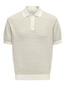 ONSGUSTAV VIN 12 BUTTON POLO KNIT Erkek Gri Polo - 22031848 thumbnail 3