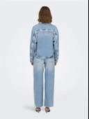 ONLSUNSET LS RHINESTONE JACKET RED DNM Kadın Light Blue Denim Denim Ceket - 15342631 thumbnail 5