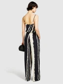 %100 Viskoz Tamamı Baskılı Asimetrik Yakalı Palazzo Tulum Kadın Turuncu Tulum - 324P4WAXLT00I thumbnail 1