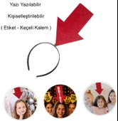 Kişiselleştirilebilir Ok Taç – Üzerine Yazı Yazılabilen Parti Tacı Kırmızı Renk thumbnail 1