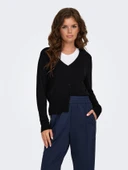 Only   ONLVENICE LIFE LS VNECK CARDI KNT NOOS Kadın Siyah Hırka - O15333985 thumbnail 1