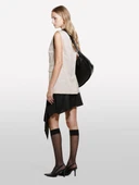 Pamuk ve Liyosel Karışımlı Tek Düğmeli Kapaklı Cepli Yelek Kadın Pudra Yelek - 324A2TKDLJ00M thumbnail 6