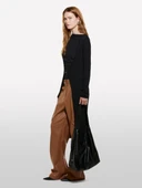 Sisley   Viskoz Karışımlı Önü Metal Kopça Kapamalı Uzun Hırka Kadın Siyah Hırka - 324A1WTHM6021 thumbnail 4