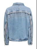 ONLSUNSET LS RHINESTONE JACKET RED DNM Kadın Light Blue Denim Denim Ceket - 15342631 thumbnail 7