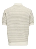 ONSGUSTAV VIN 12 BUTTON POLO KNIT Erkek Gri Polo - 22031848 thumbnail 4