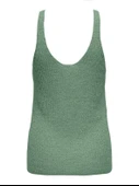 Only   ONLSUNNY SL RIB V-NECK KNT Kadın Hedge Green WHITE Kazak - 15321455 thumbnail 4