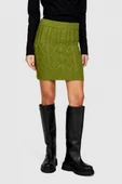Yün Karışımlı Yüksek Bel Aran Motif Örgü Triko Mini Etek Kadın Yeşil Etek - 323A17L3M0008 thumbnail 8