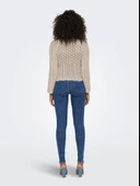 ONLNOLA LIFE LS RUCHING PULLOVER KNT Kadın Gri Kazak - 15273610 thumbnail 4