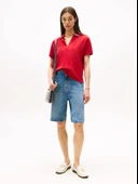 LYOCELL TIPPING OPEN SS POLO Kadın Kırmızı Polo - WW0WW46512 thumbnail 3