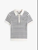 CO CABLE FINE GG POLO S/S SWT Kadın Beyaz Kazak - WW0WW41474 thumbnail 5