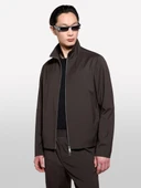 Sisley   Viskoz Karışımlı Logo Detaylı Fermuarlı Ceket Erkek Bordo Ceket - 325P2TBJSN03S thumbnail 2