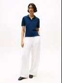 1985 REG PIQUE POLO SS Kadın Mavi Polo - WW0WW43224 thumbnail 1