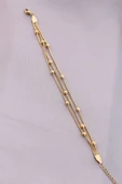 316L Kararmaz Çelik Gold Renk Top Zincirli Kadın Bileklik - TJ-BB4171 thumbnail 2