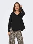 Only   ONLAMALIO LIFE LS V-NECK KNT Kadın Black Kazak - 15340735 thumbnail 1