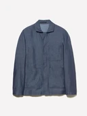 Sisley   Keten Karışımlı Gizli Düğmeli Astarsız Ceket Erkek Mavi Ceket - 325P2NZVSW02A thumbnail 5