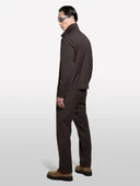 Sisley   Viskoz Karışımlı Logo Detaylı Fermuarlı Ceket Erkek Bordo Ceket - 325P2TBJSN03S thumbnail 6