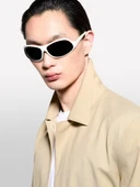 Su Geçirmez Kumaşlı Logolu Kemerli Regular Fit Trençkot Erkek Mavi Trençkot - 325P2THMSN03V thumbnail 4